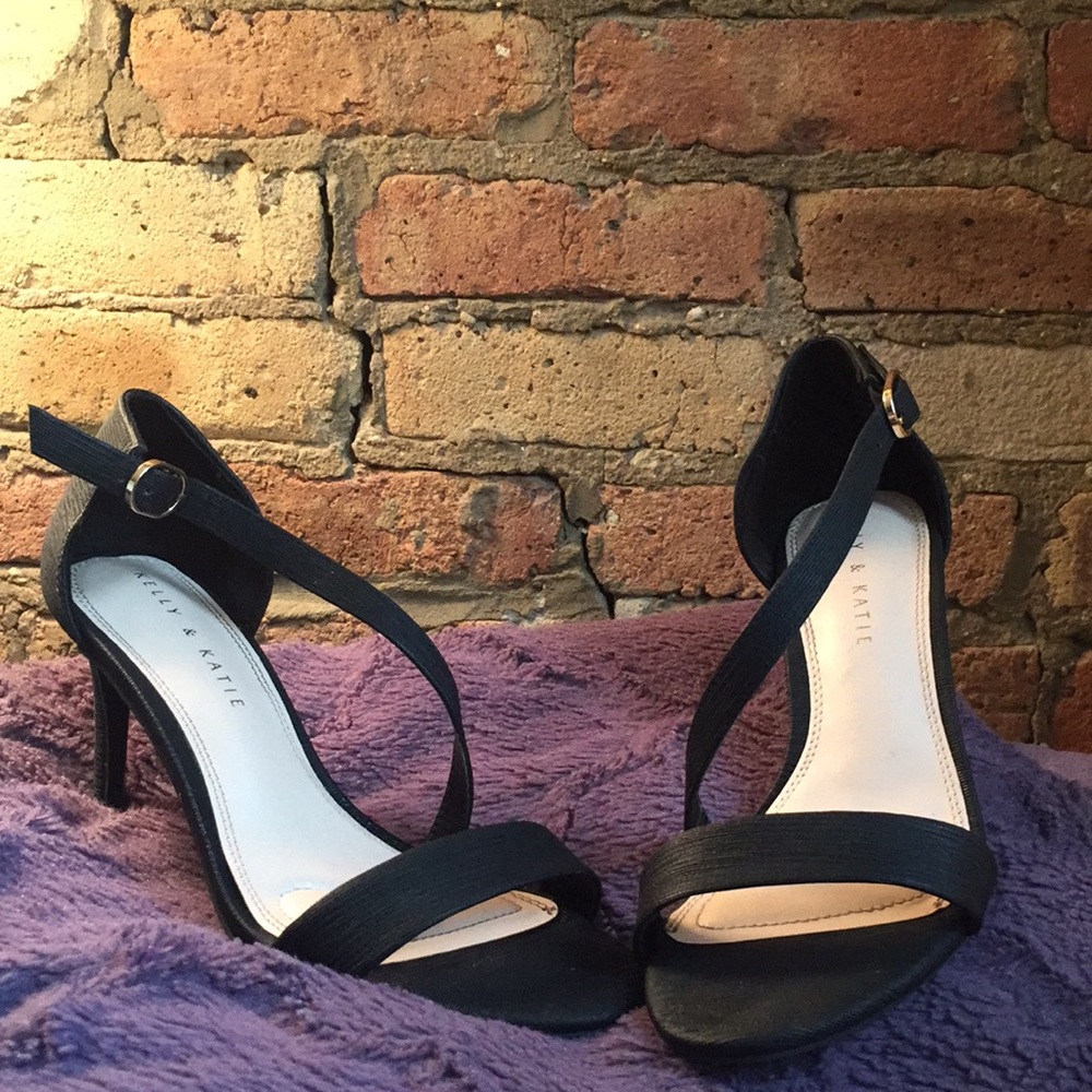 Black strappy heels